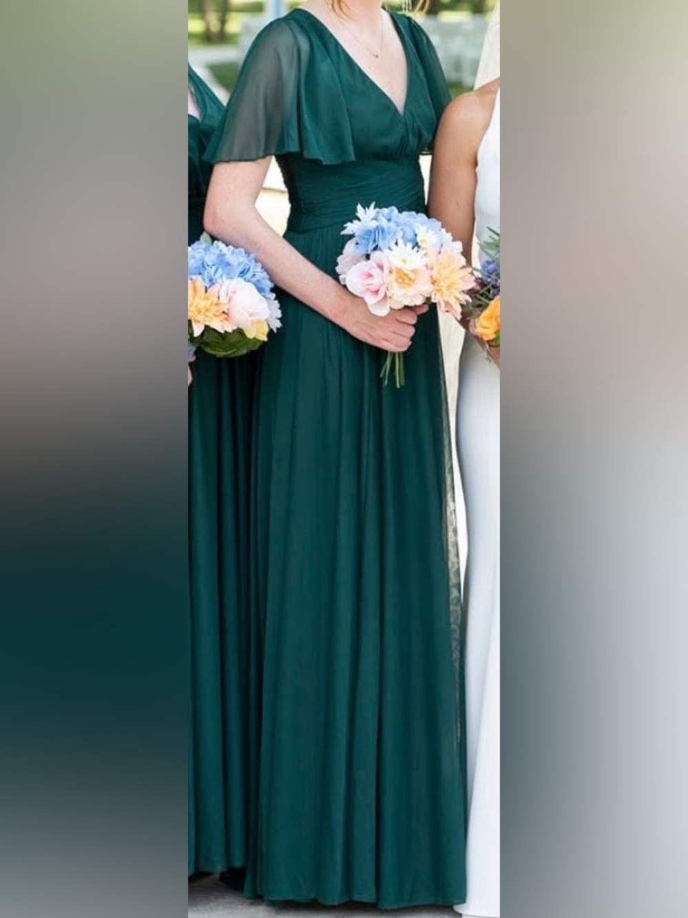 Long green bridesmaids/formal dress